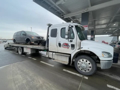 Tow truck responding to a vehicle issue in NE Calgary