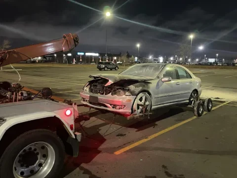 Accident towing service for cars and trucks in SE Calgary